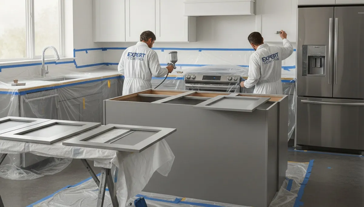 Cabinet painting service in Reading, MA for durable kitchen cabinet refinishing