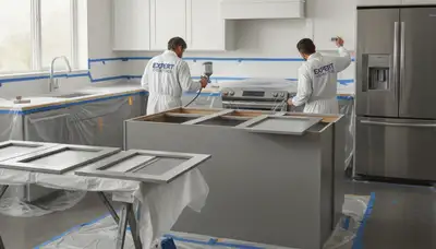 Cabinet painting service in Reading, MA for durable kitchen cabinet refinishing