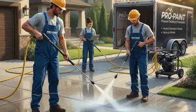 Concrete pressure cleaning for driveways and patios in Reading, MA