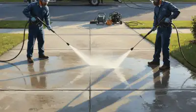 Concrete pressure cleaning for driveways and patios in Reading, MA by Reading Paint Pros