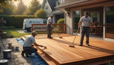 Professional deck painting in Reading, MA for weather protection and curb appeal