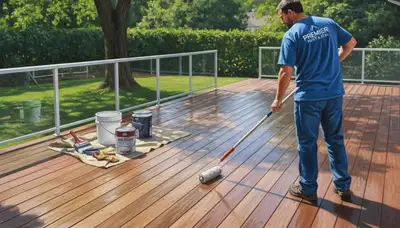 Deck sealing service in Reading, MA to protect wood decks from moisture and UV damage