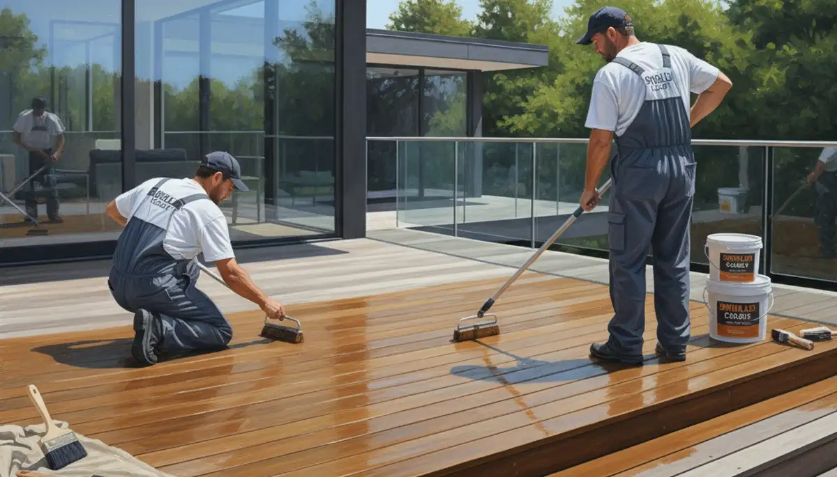 Deck sealing service in Reading, MA by Reading Paint Pros to protect wood from weather damage