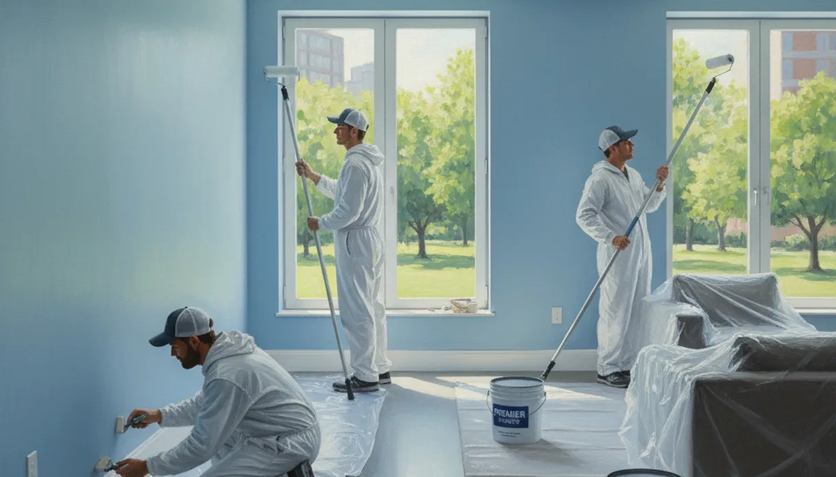 Interior house painting in Reading, MA by Reading Paint Pros, showing a freshly painted room finish