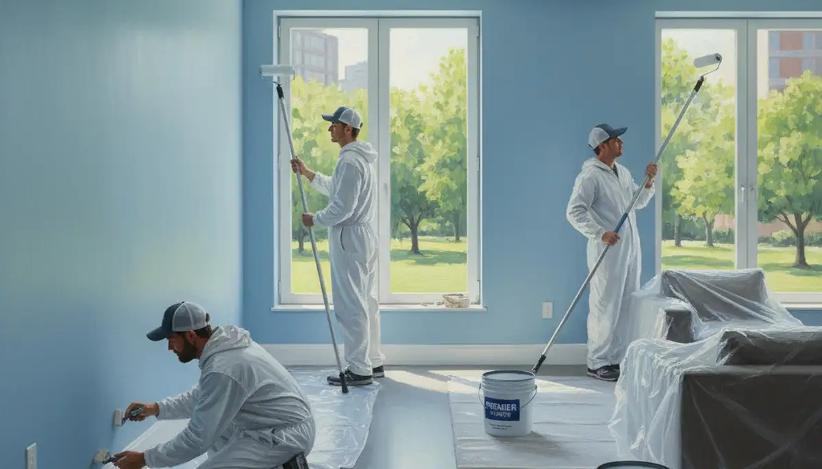 Interior house painting in Reading, MA by Reading Paint Pros, showing a freshly painted room finish