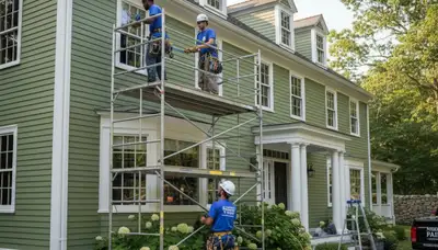 Painting crew providing professional house painting services in Reading, MA