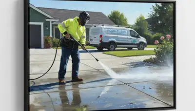 Pressure cleaning siding and driveway in Reading, MA by Reading Paint Pros