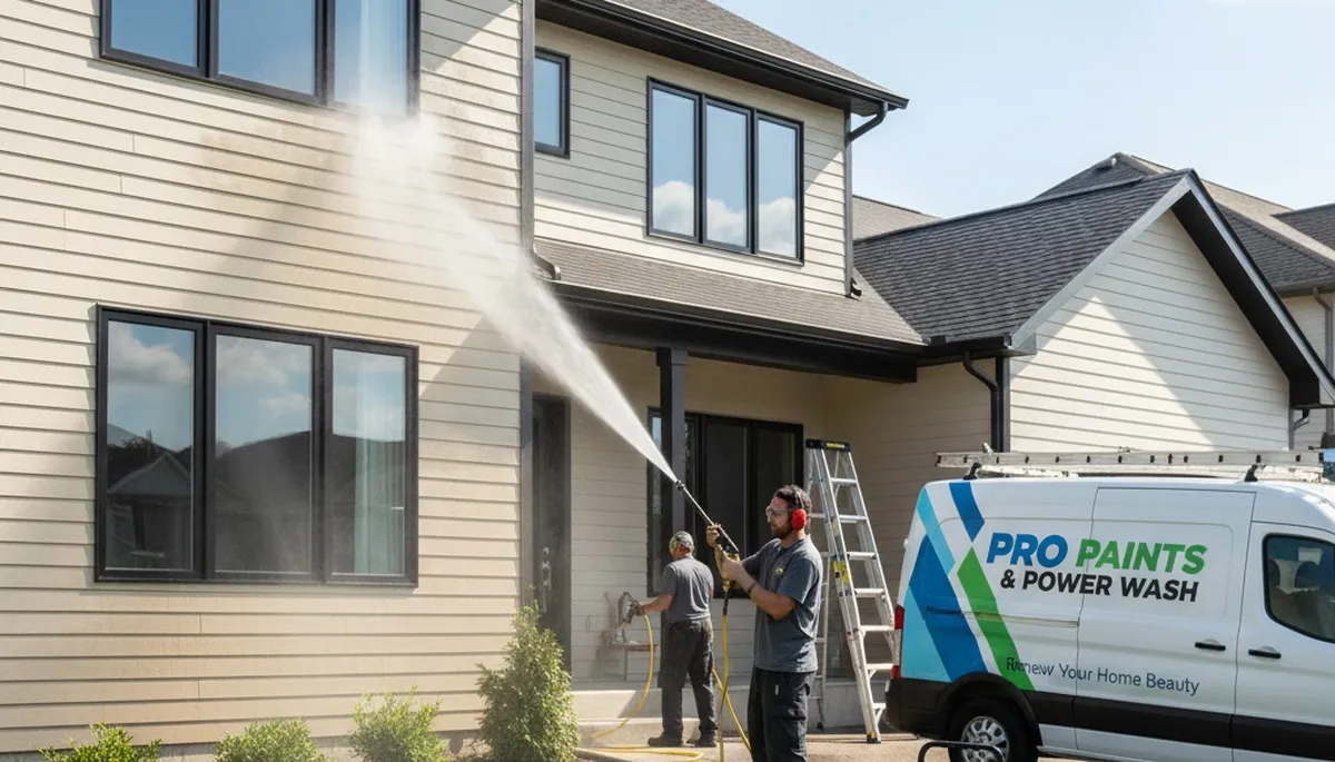 Vinyl siding pressure cleaning in Reading, MA by Reading Paint Pros for mold and mildew removal