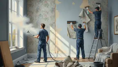 Wallpaper removal service in Reading, MA by Reading Paint Pros for clean, careful home updates